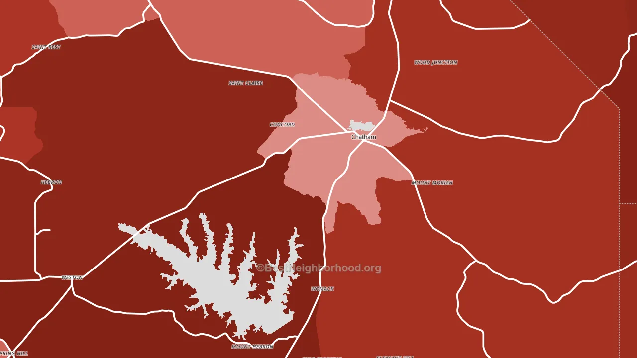Chatham, LA block-group political-lean map