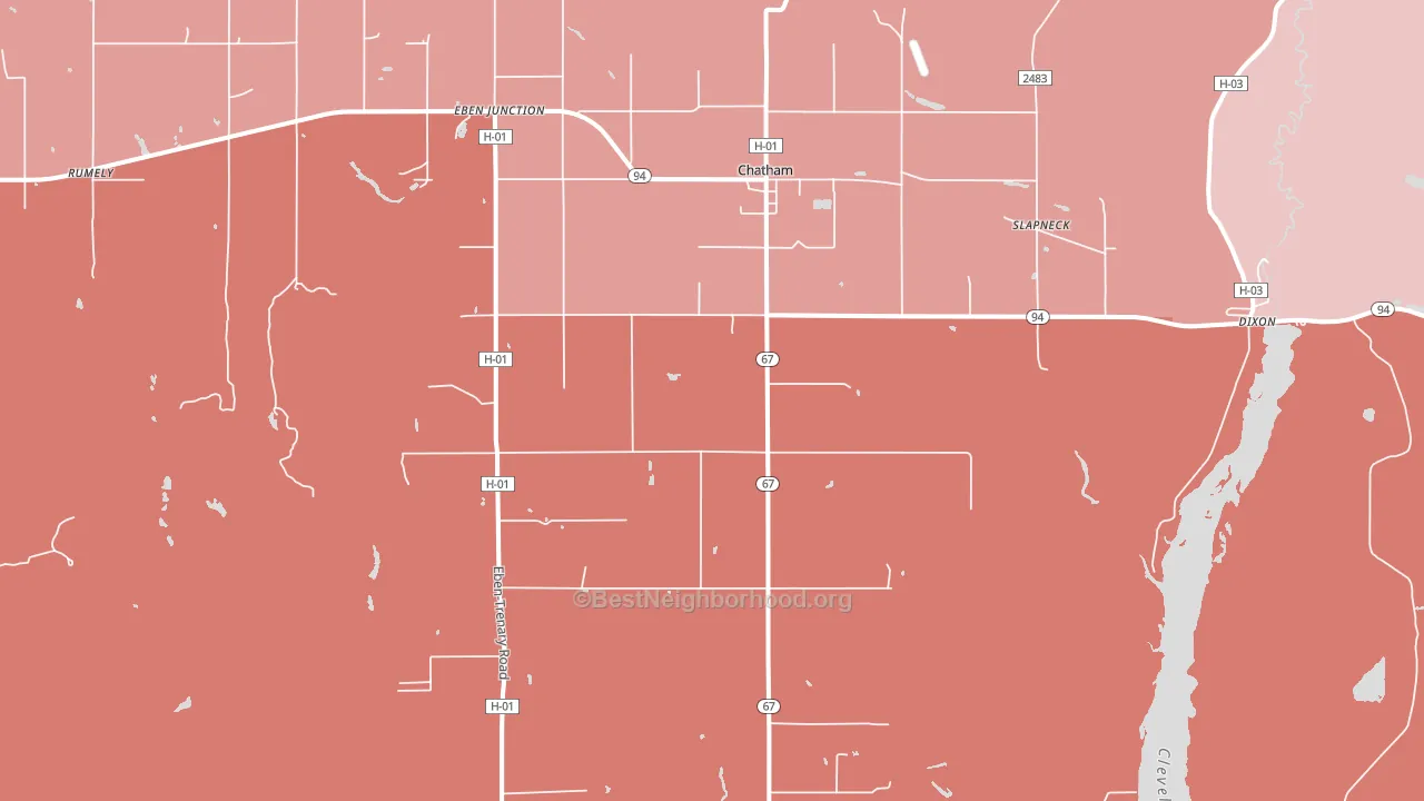 Chatham, MI block-group political-lean map