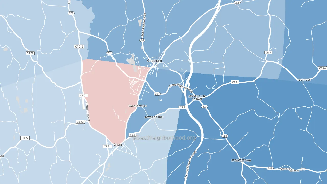 Chatham, NY block-group political-lean map