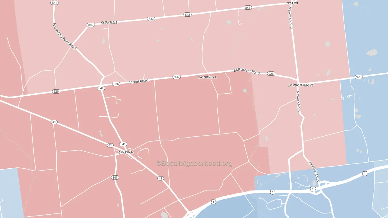 Chatham, PA block-group political-lean map