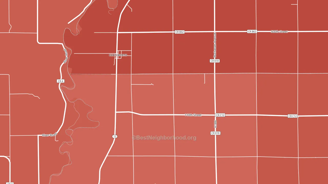 Chatsworth, IA block-group political-lean map