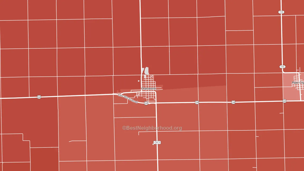 Chatsworth, IL block-group political-lean map
