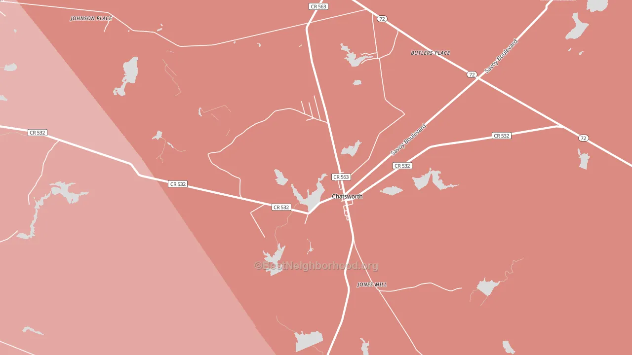 Chatsworth, NJ block-group political-lean map