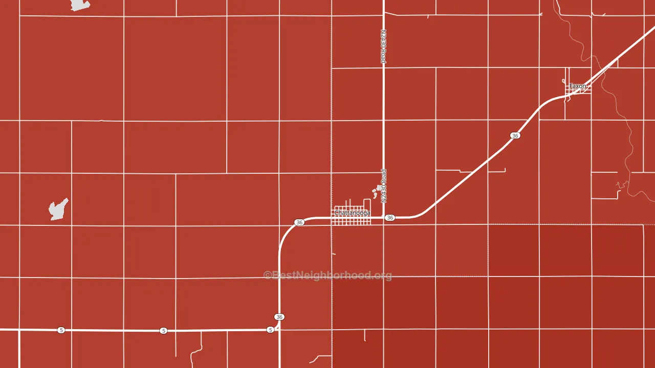 Chattanooga, OK block-group political-lean map