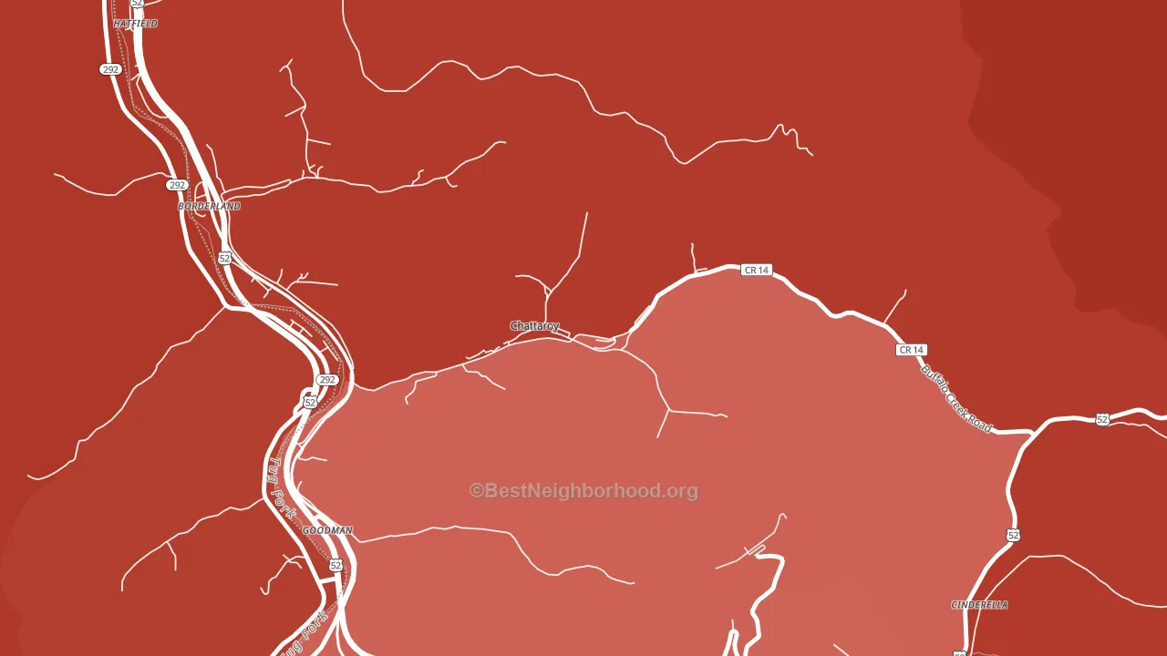 Chattaroy, WV block-group political-lean map