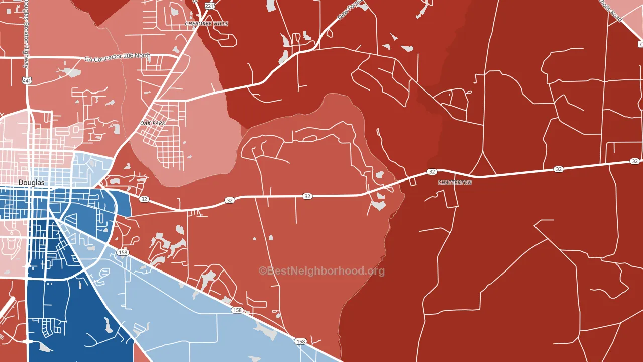 Chatterton, GA block-group political-lean map