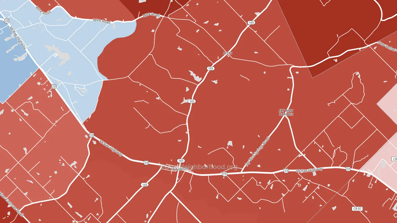 Chauncey, GA block-group political-lean map
