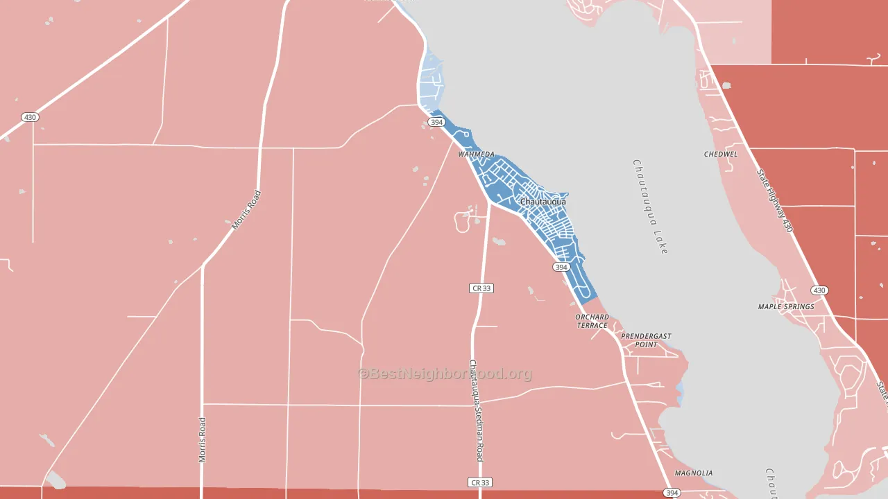Chautauqua, NY block-group political-lean map