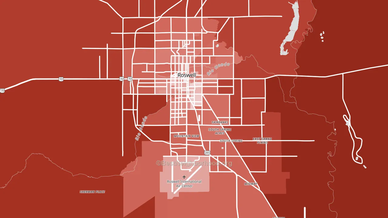 Chaves County, NM block-group political-lean map