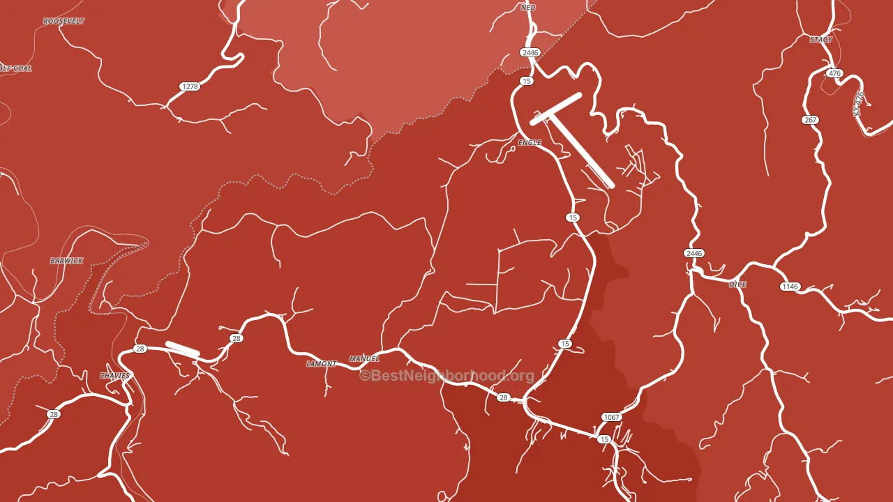 Chavies, KY block-group political-lean map