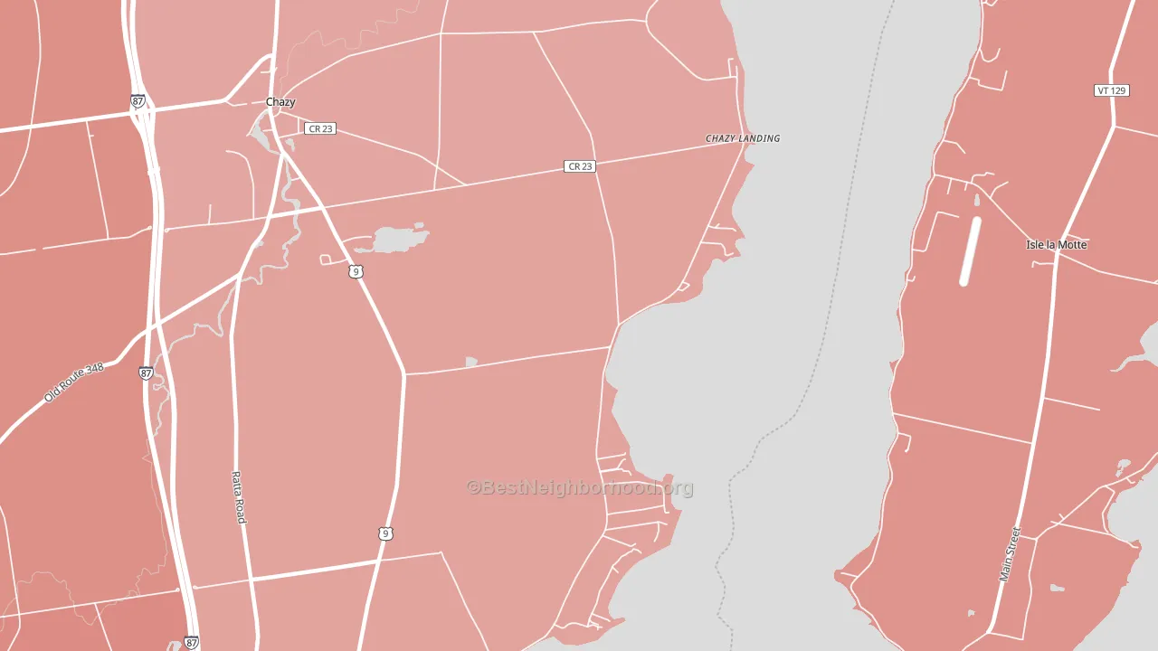 Chazy Landing, NY block-group political-lean map