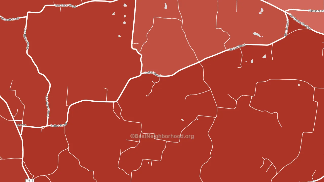 Cheap Hill, TN block-group political-lean map