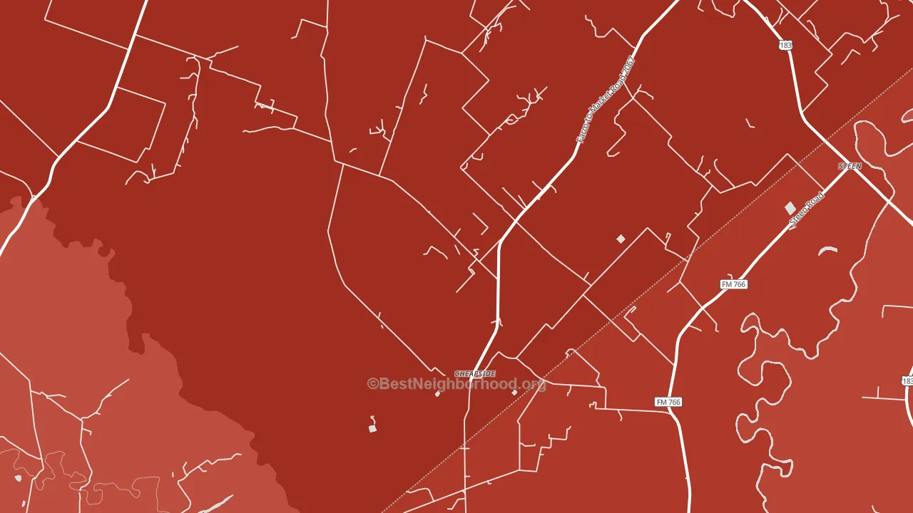 Cheapside, TX block-group political-lean map