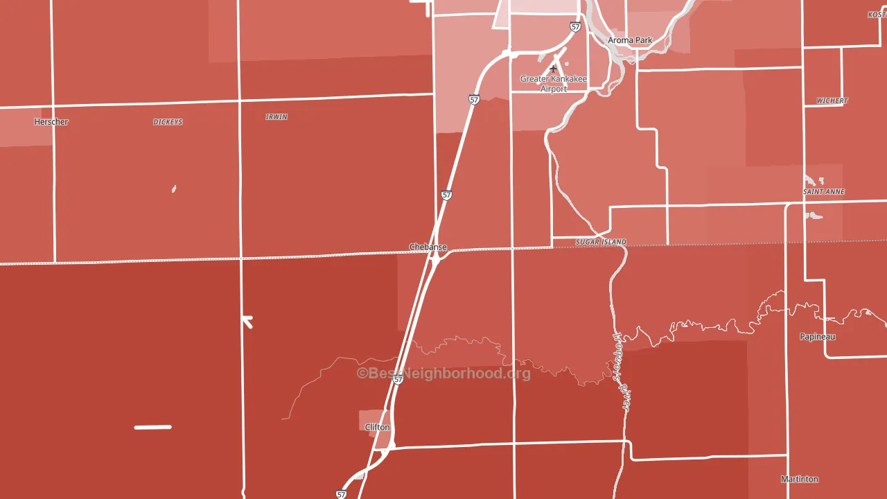 Chebanse, IL block-group political-lean map