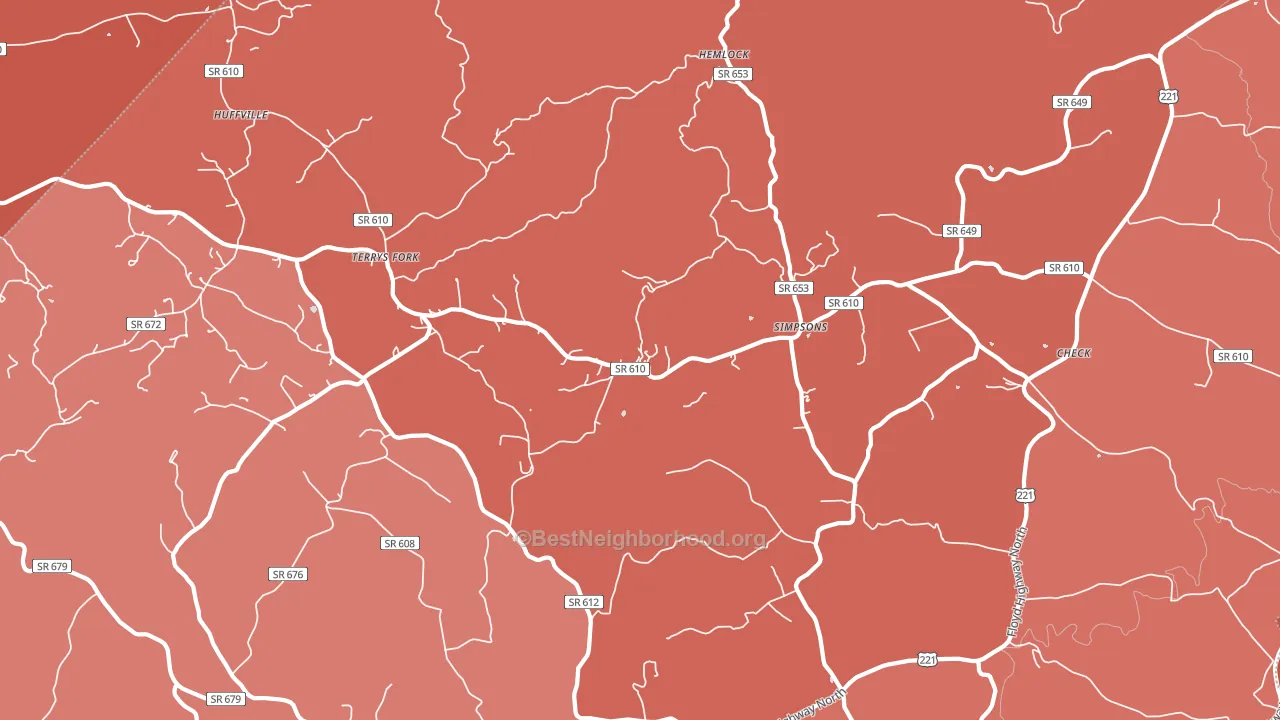Check, VA block-group political-lean map