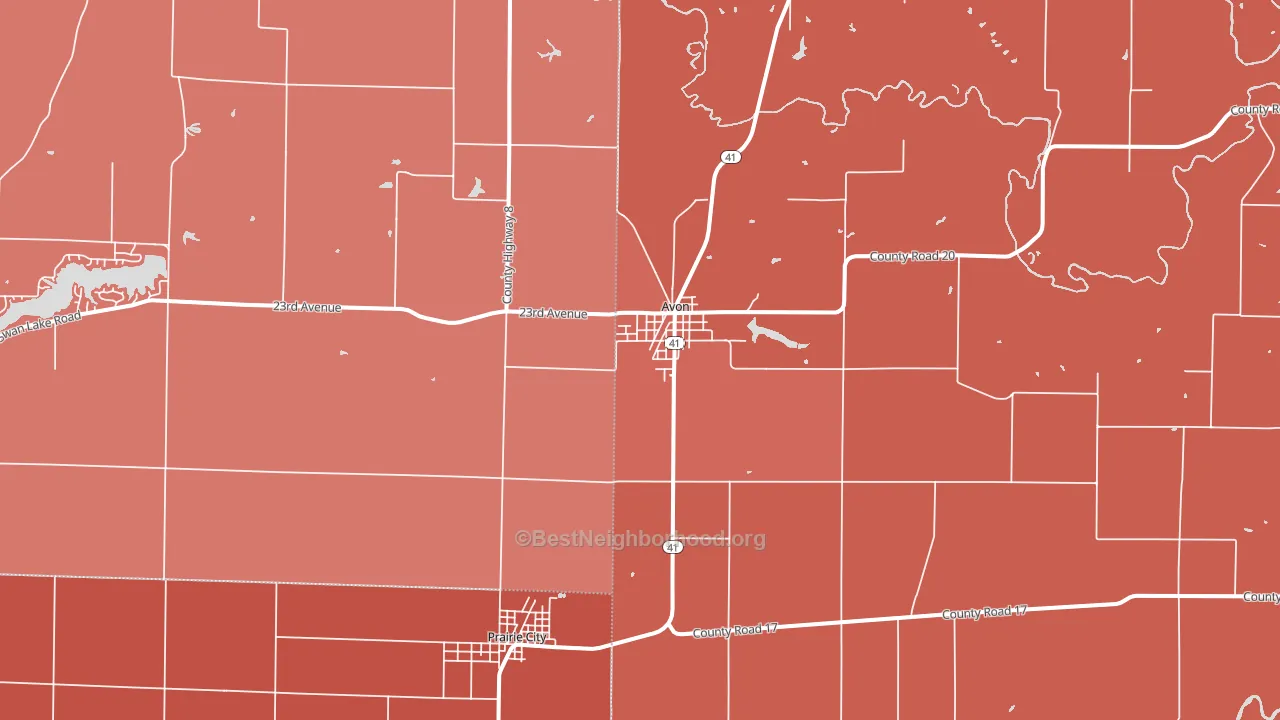Checkrow, IL block-group political-lean map