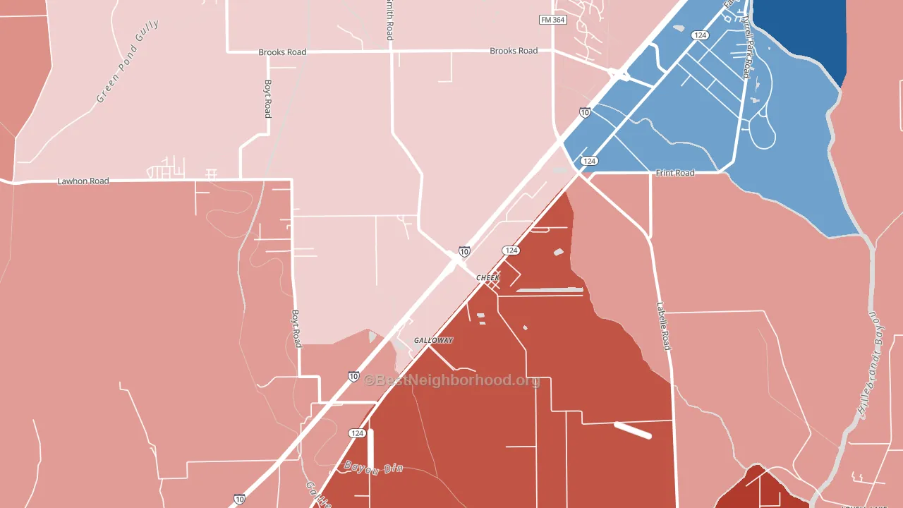 Cheek, TX block-group political-lean map