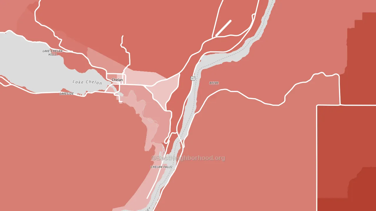Chelan Falls, WA block-group political-lean map