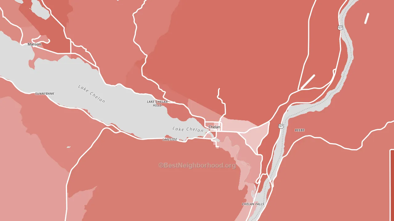 Chelan, WA block-group political-lean map