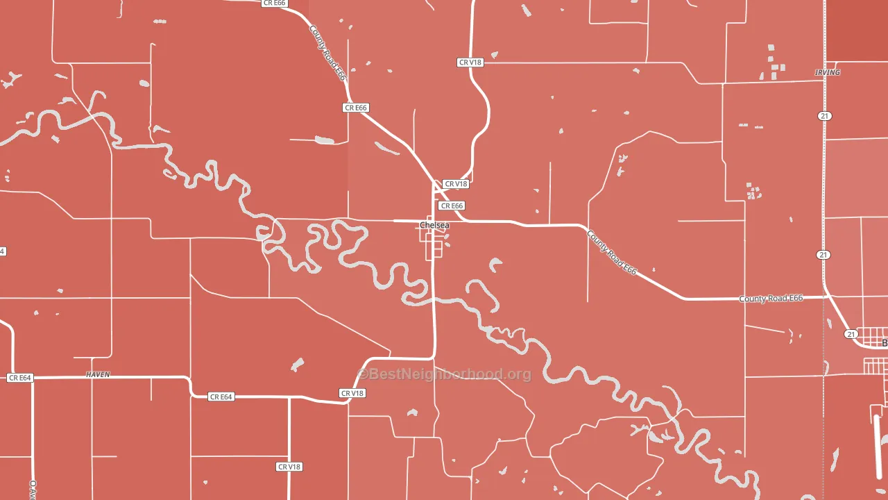 Chelsea, IA block-group political-lean map