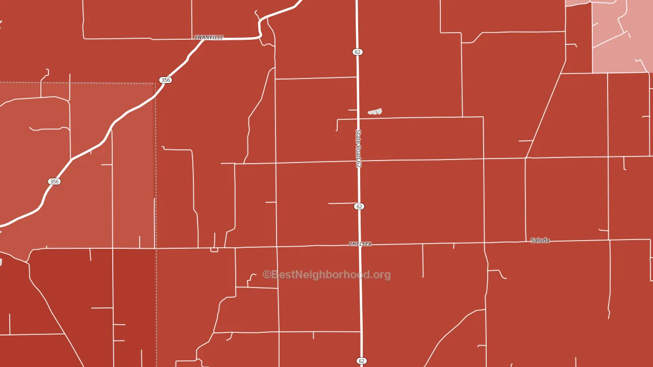 Chelsea, IN block-group political-lean map