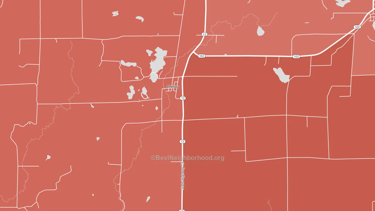 Chelsea, WI block-group political-lean map