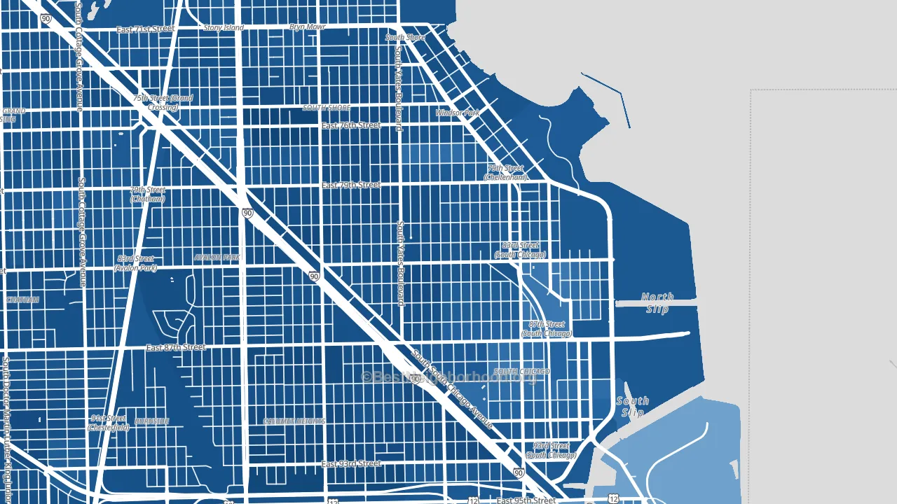 Cheltenham, Chicago, IL block-group political-lean map