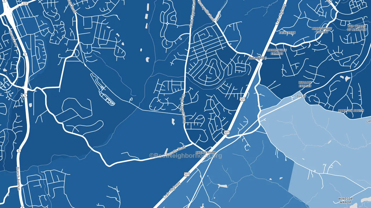 Cheltenham, MD block-group political-lean map
