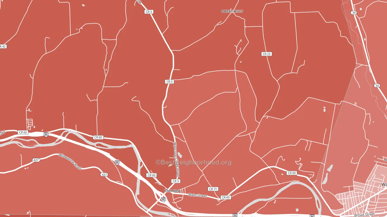 Chemung, NY block-group political-lean map
