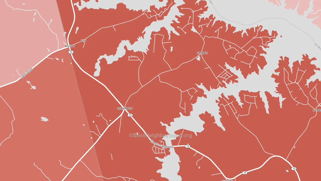 Chennault, GA block-group political-lean map