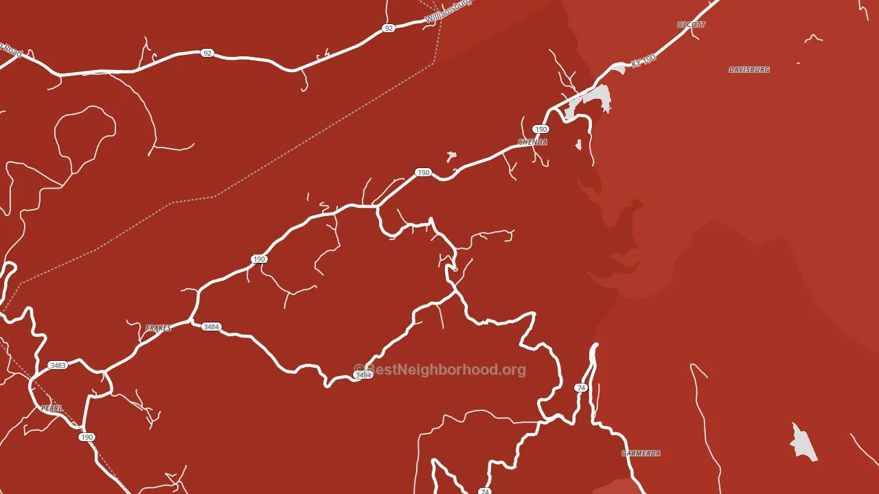 Chenoa, KY block-group political-lean map