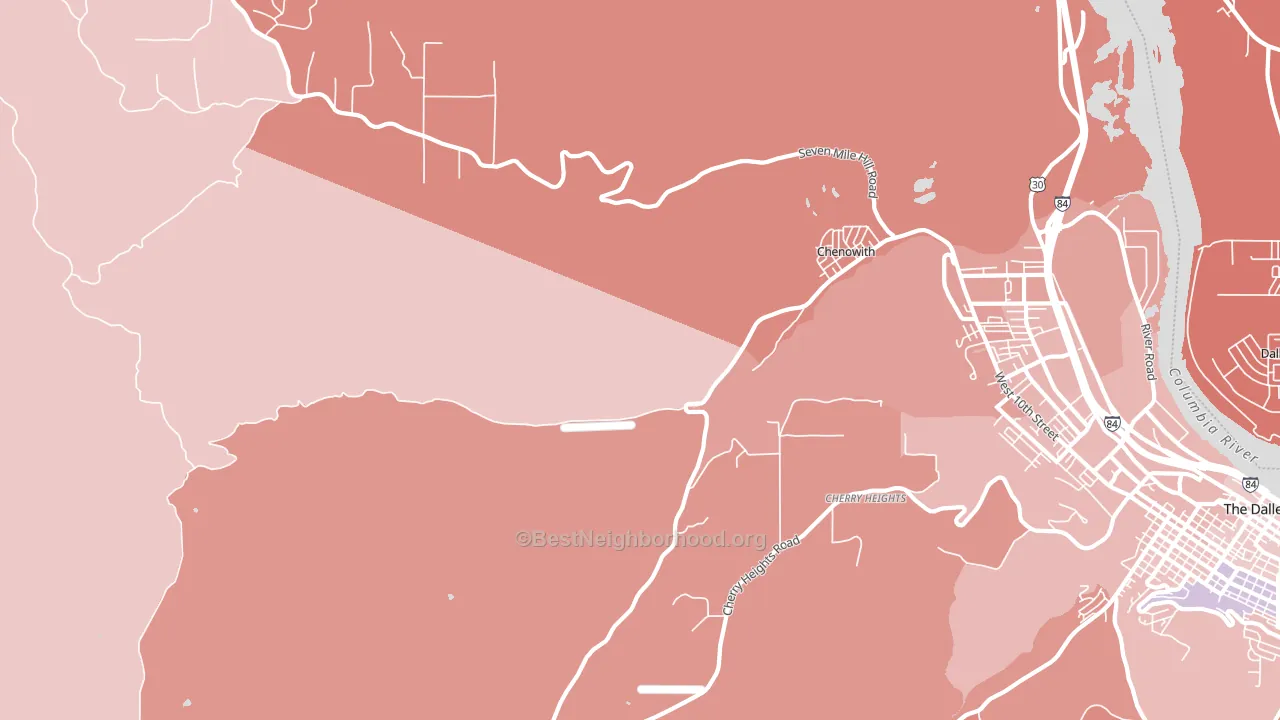 Chenoweth, OR block-group political-lean map