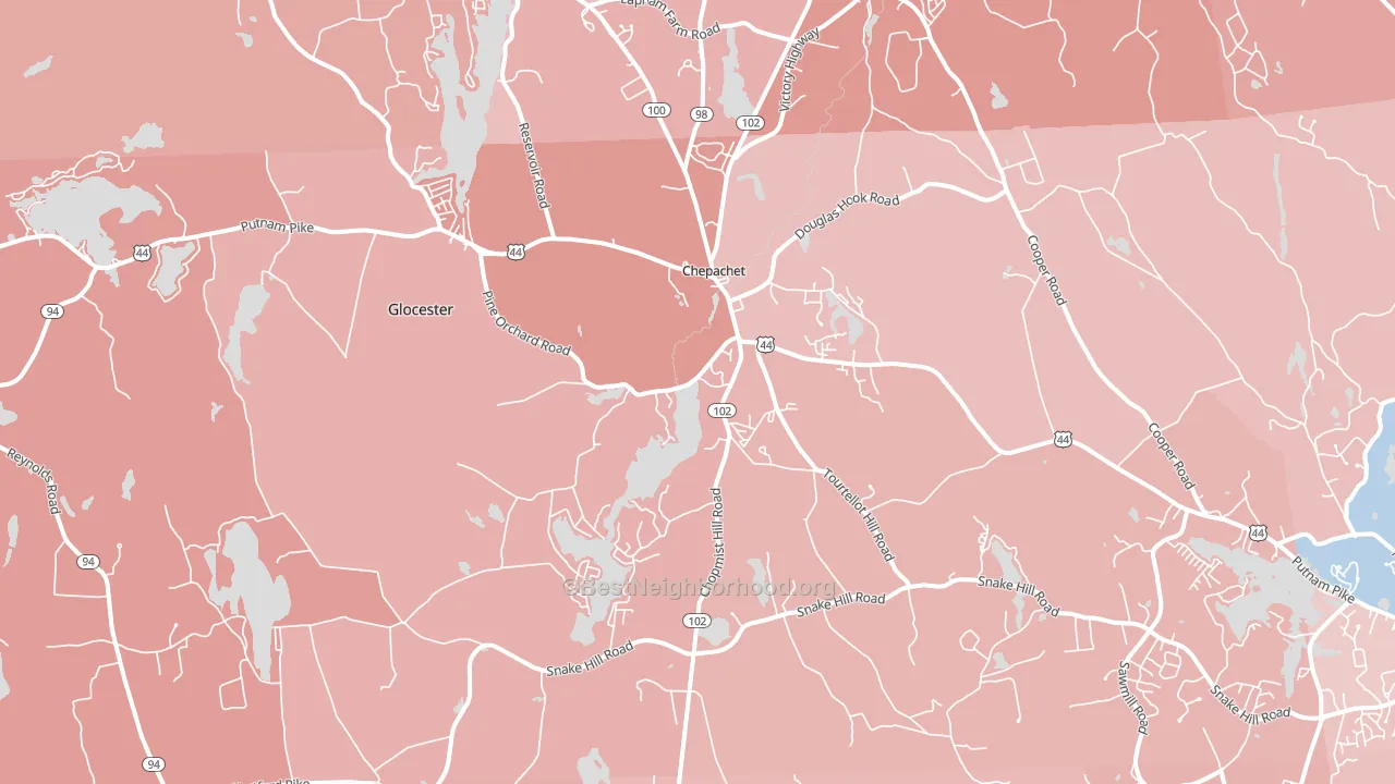 Chepachet, RI block-group political-lean map