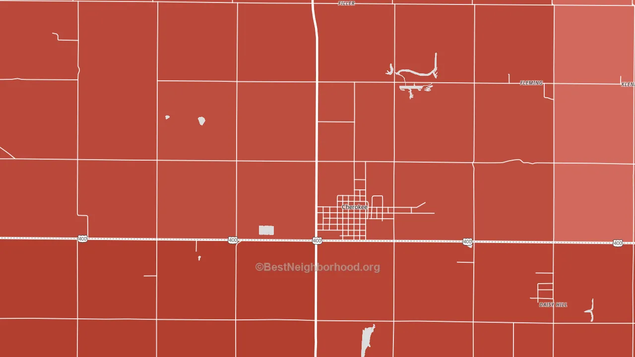 Cherokee, KS block-group political-lean map
