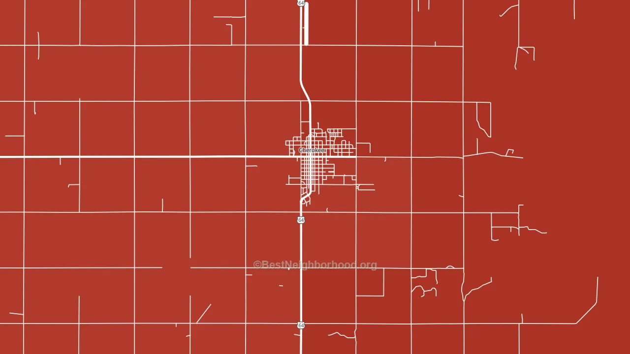 Cherokee, OK block-group political-lean map