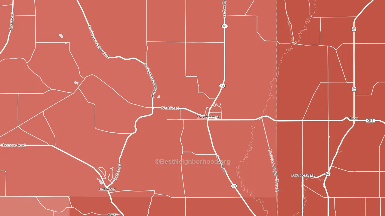 Cherry Creek, NY block-group political-lean map