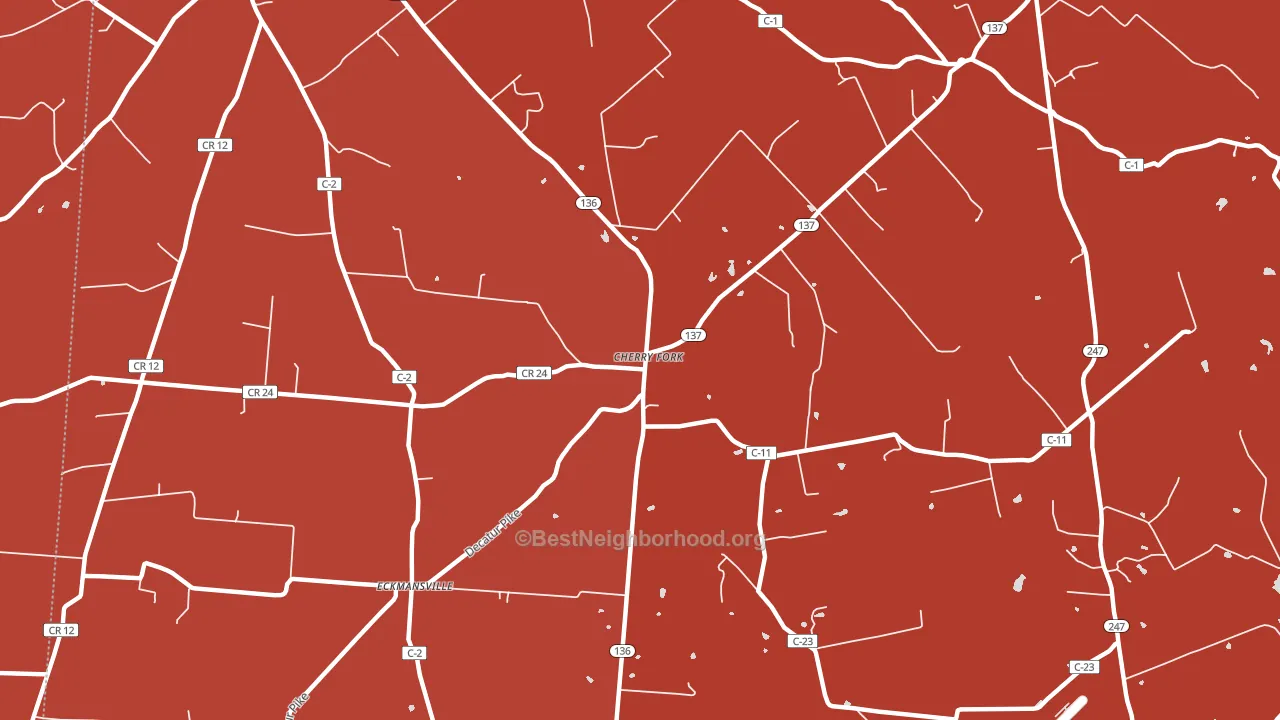 Cherry Fork, OH block-group political-lean map