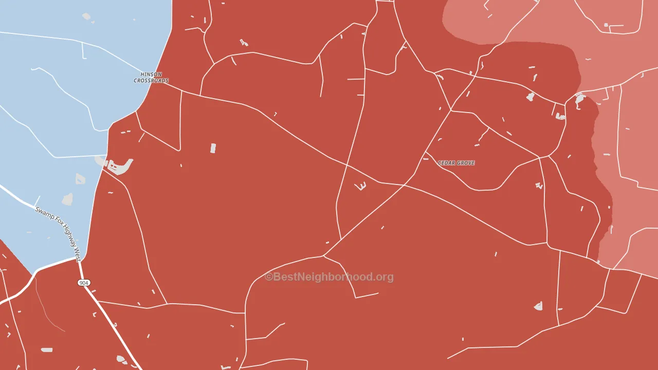 Cherry Grove, NC block-group political-lean map