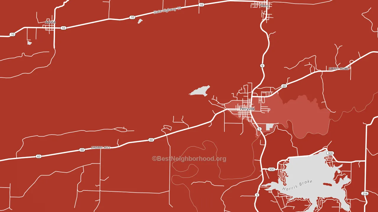 Cherry Hill, AR block-group political-lean map