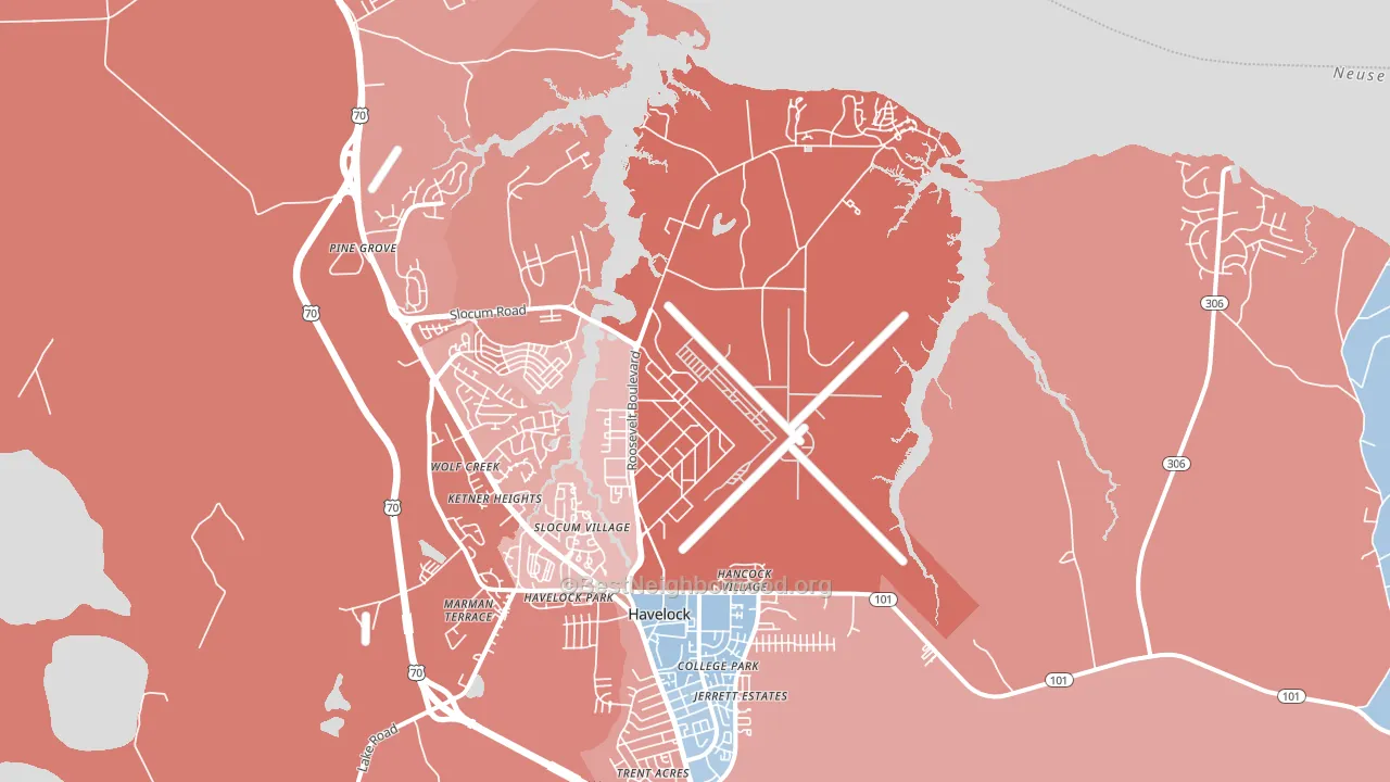 Cherry Point, NC block-group political-lean map
