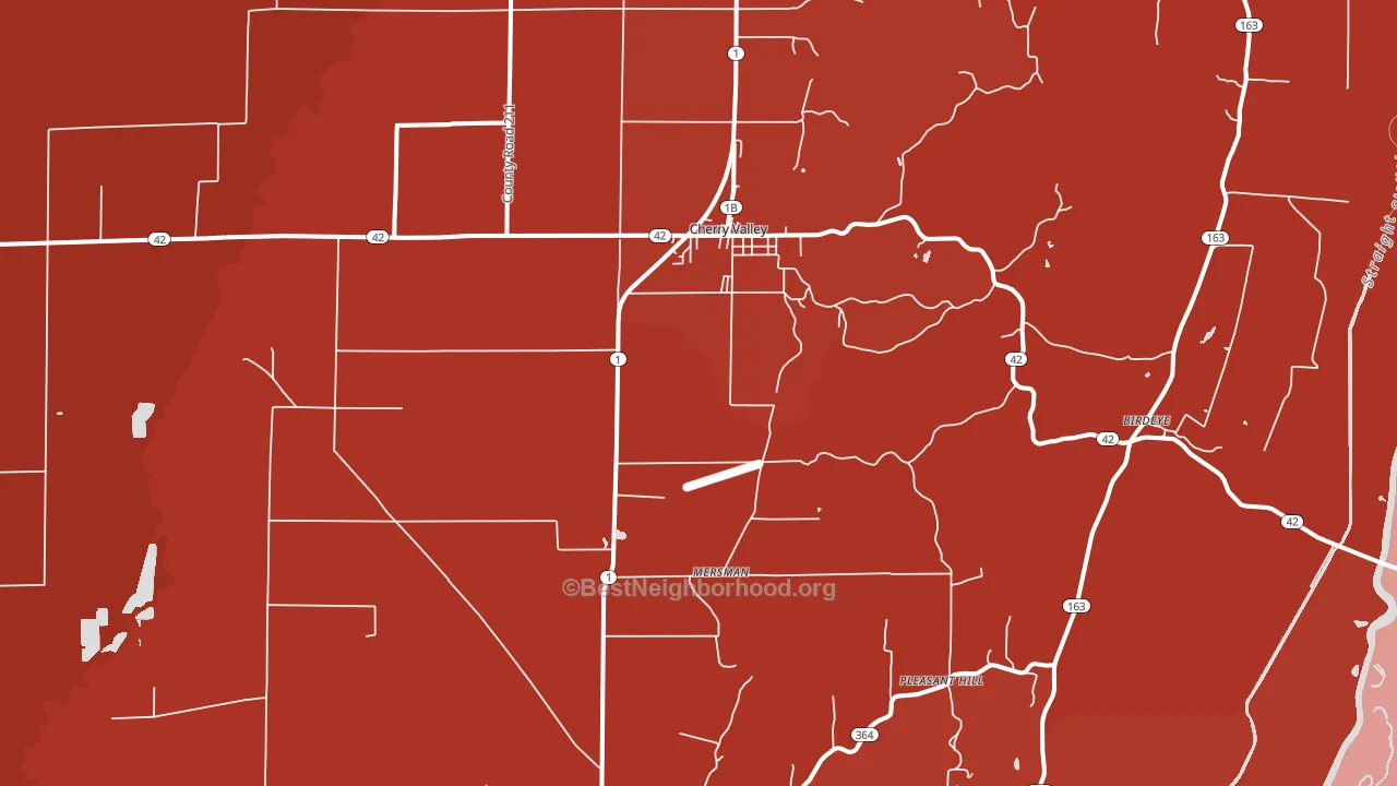Cherry Valley, AR block-group political-lean map