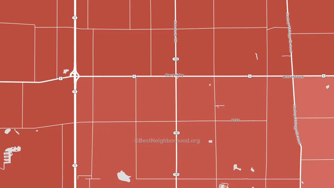 Cherry Valley, OH block-group political-lean map