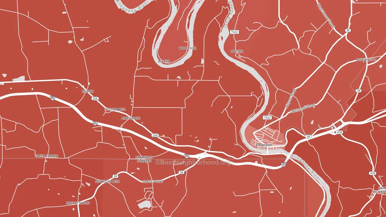 Cherry Valley, PA block-group political-lean map