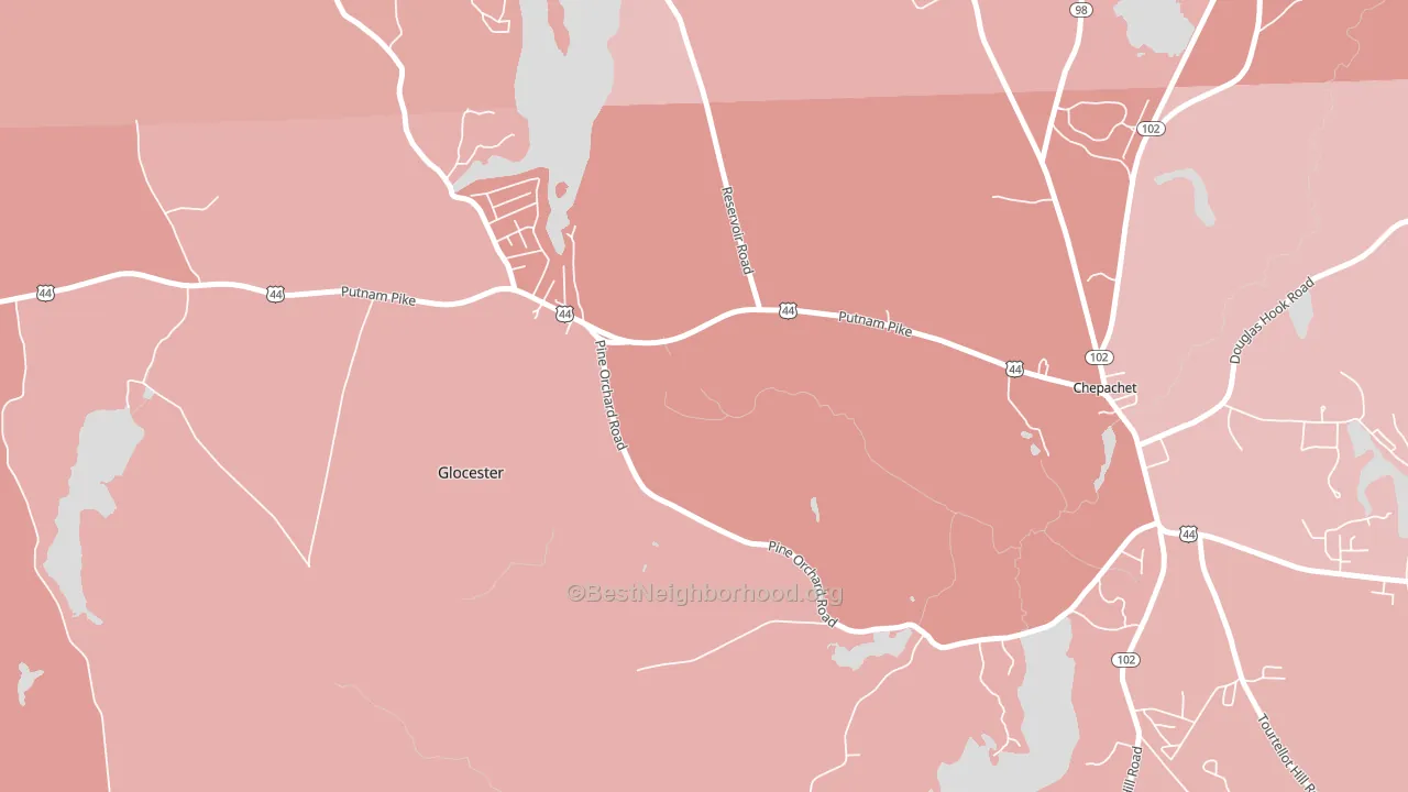 Cherry Valley, RI block-group political-lean map