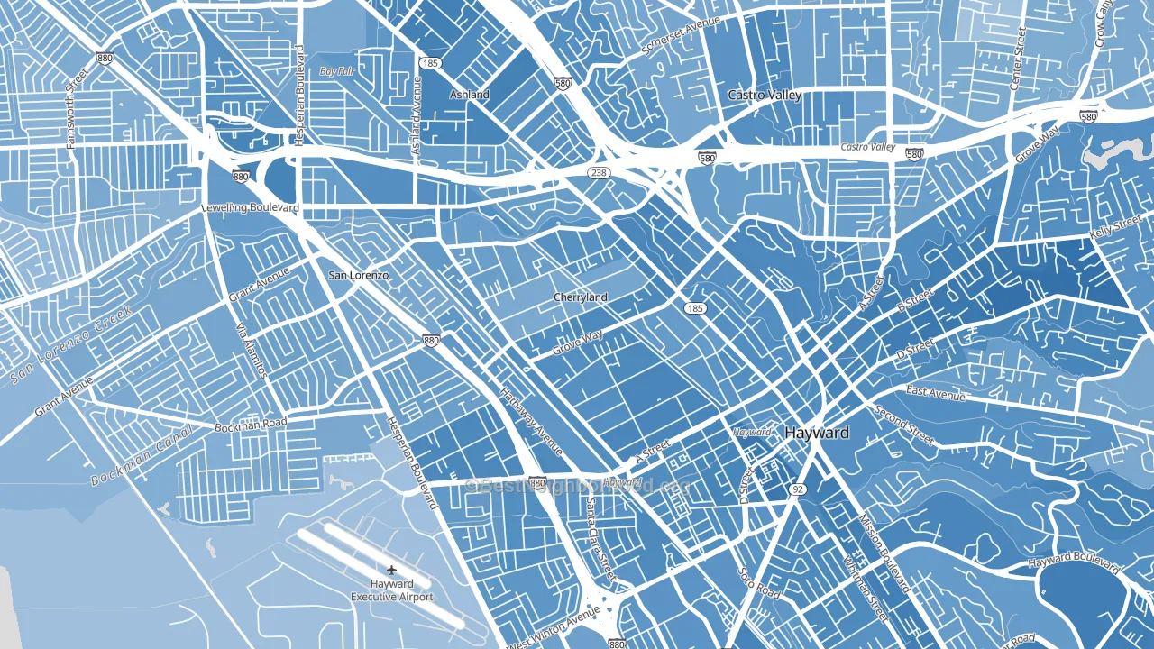 Cherryland, CA block-group political-lean map