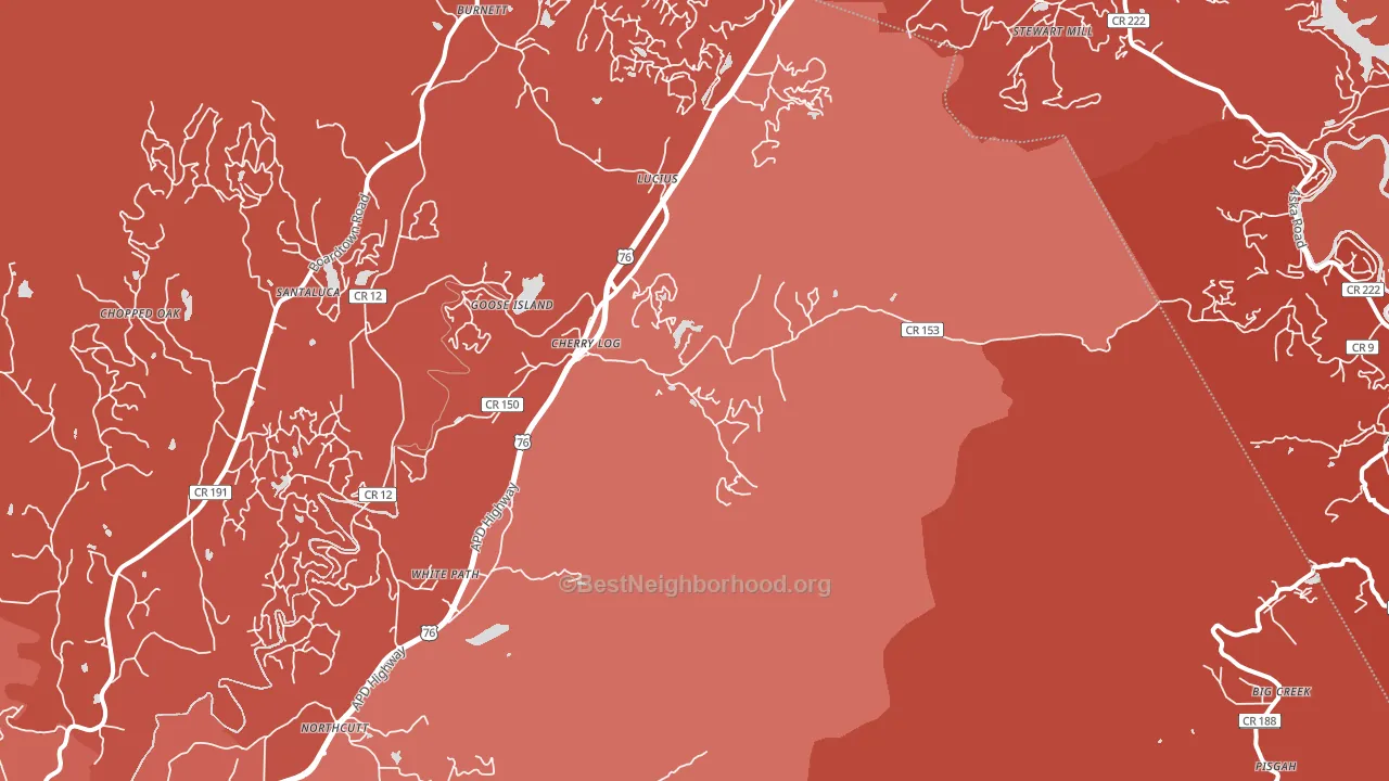 Cherrylog, GA block-group political-lean map