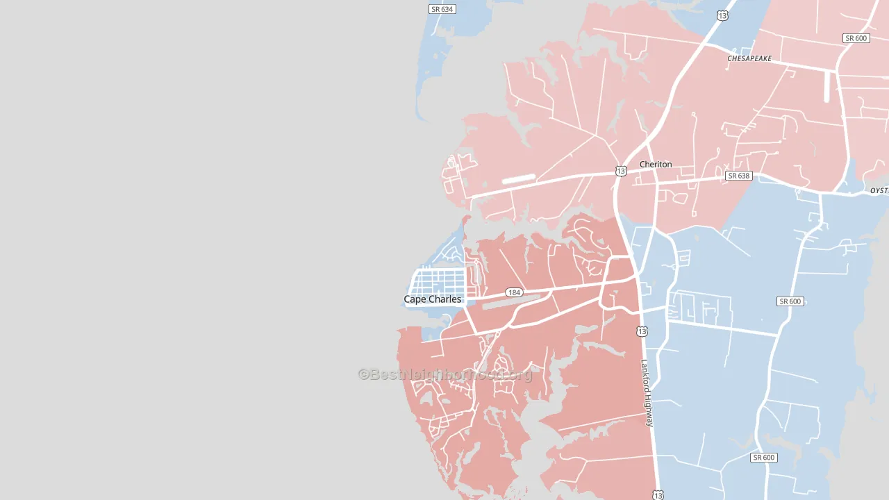 Cherrystone, VA block-group political-lean map
