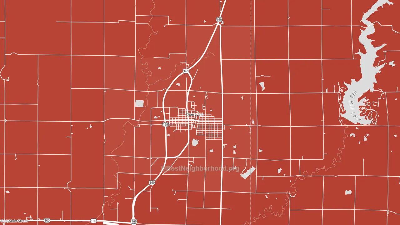 Cherryvale, KS block-group political-lean map