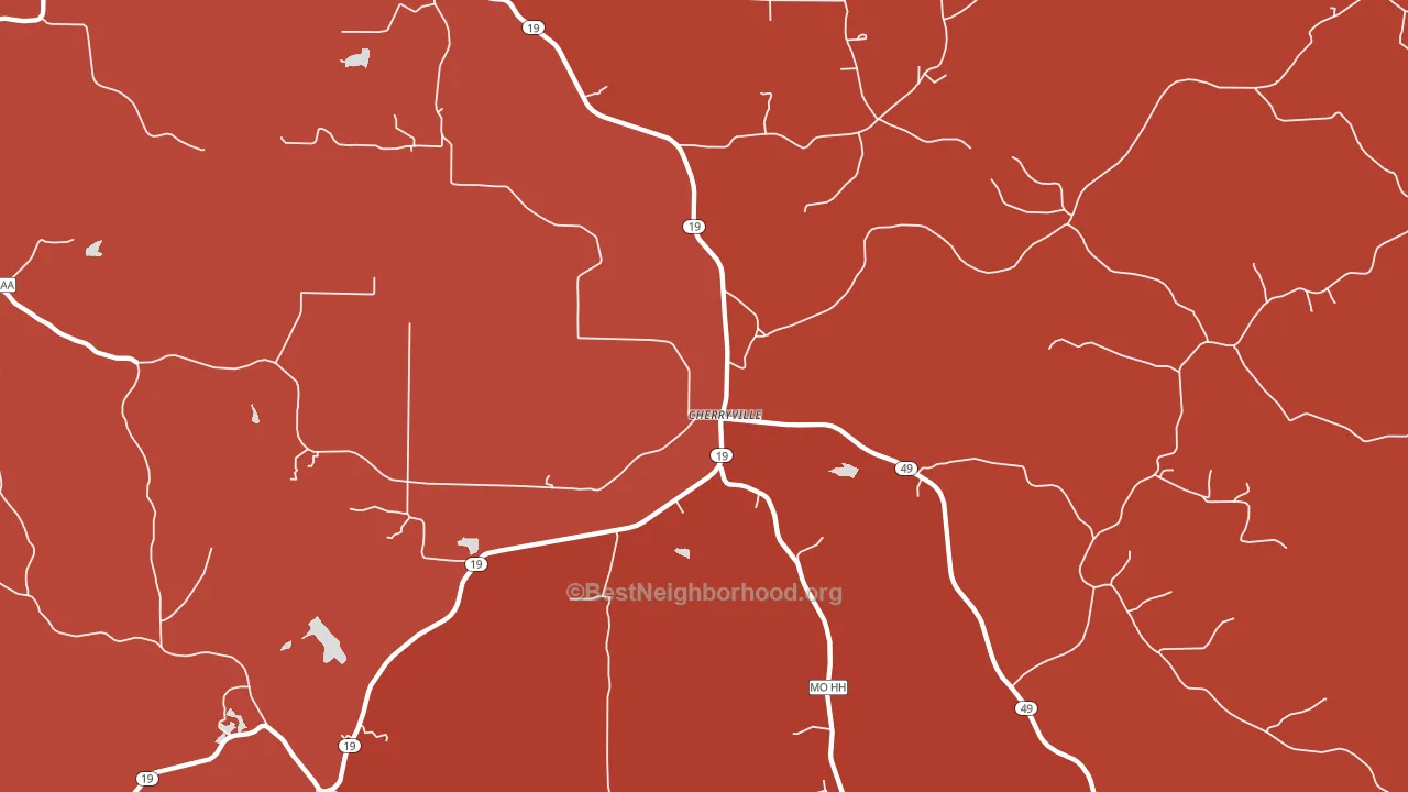Cherryville, MO block-group political-lean map