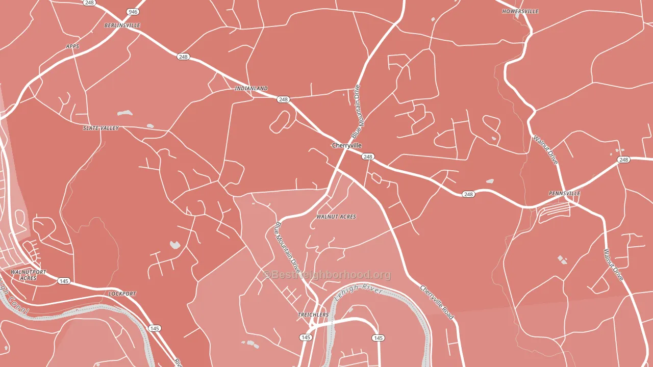 Cherryville, PA block-group political-lean map